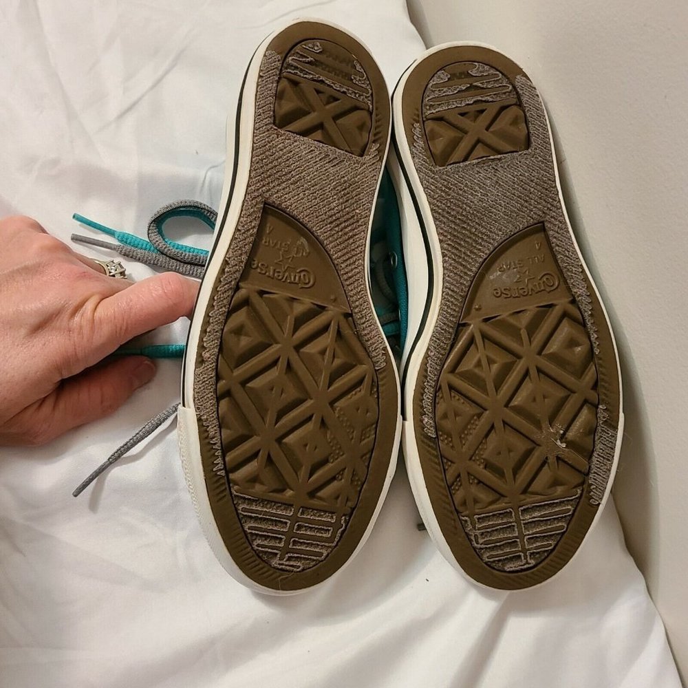 Converse All Star Unisex Low Top Men's Sz 4 Woman's Sz 6 Teal Sneakers Shoes - Picture 9 of 10